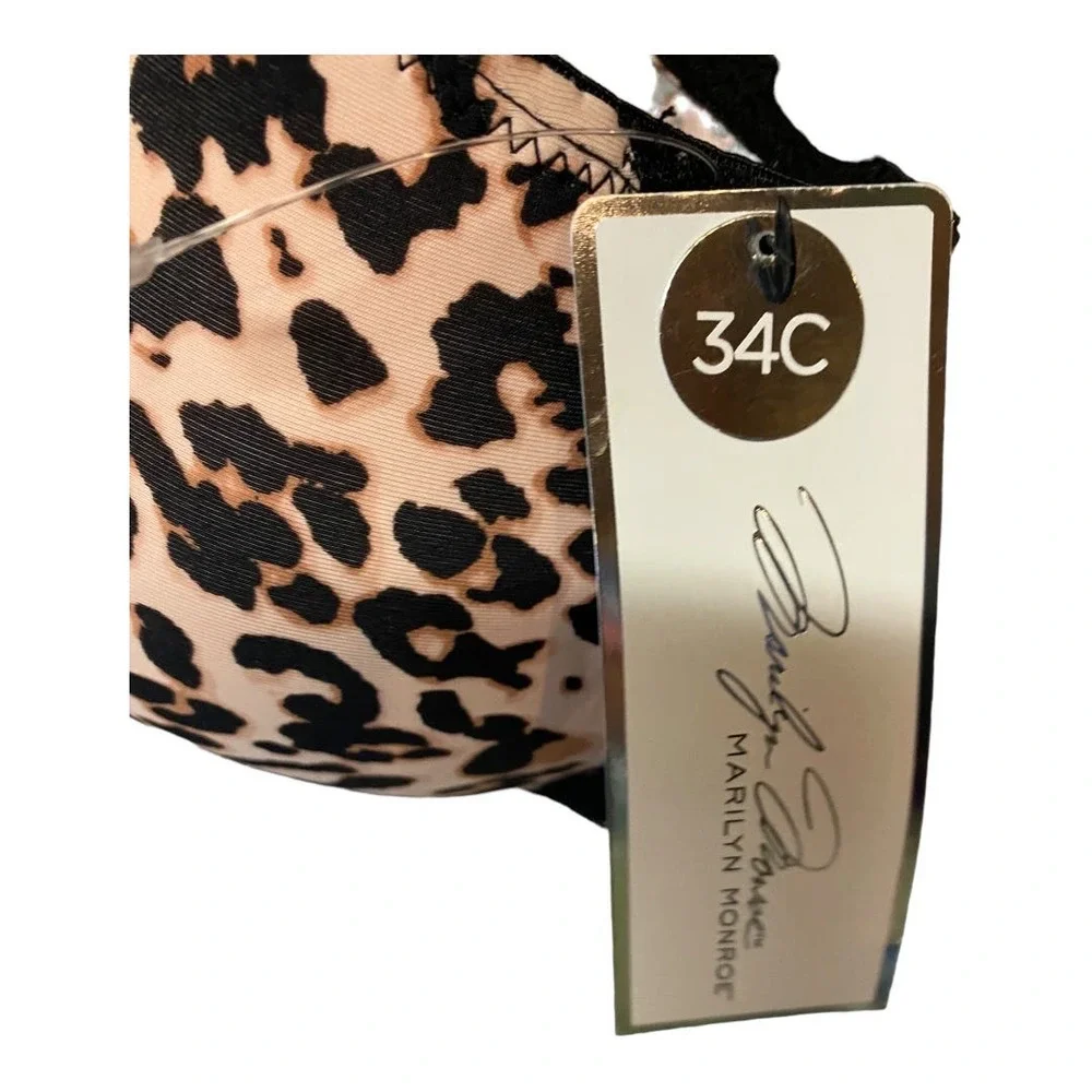 NWT Marilyn Monroe Bra 34C Leopard Animal Print Padded Lined Underwire Molded - Picture 4 of 4